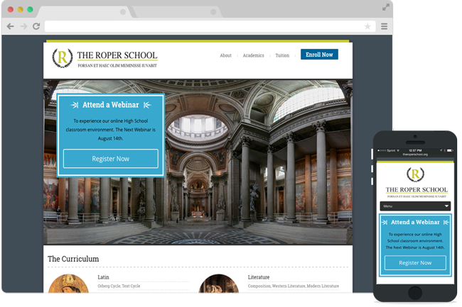 Screenshot of The Roper School Website The Roper School Website